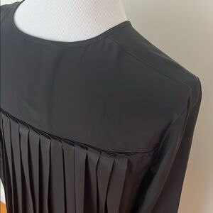 10 Crosby Derek Lam Black Buttoned Blouse with Mandarin Collar